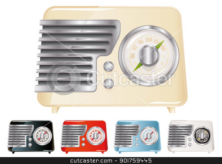 Vintage Radio Vintage Radio stock vector clipart, Vintage Radio Illustration (Global Swatches Included) by simas2