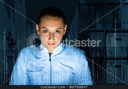 To use this stock image in your creative project, please select the size you need over to the right and click the "Add to Cart" button.
Your downloaded image will come with the Cutcaster watermark removed so don’t worry about the watermark you see on this page. Young scientist in laboratory stock photo, Young scientist in laboratory in white uniform by Sergey Nivens