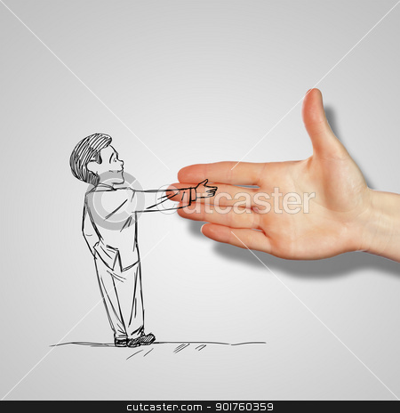 To use this stock image in your creative project, please select the size you need over to the right and click the "Add to Cart" button.
Your downloaded image will come with the Cutcaster watermark removed so don’t worry about the watermark you see on this page. Man shaking human hand stock photo, Drawing of a man shaking human hand by Sergey Nivens