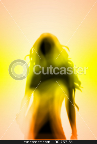 Female silhouette against colour background Female silhouette against colour background stock photo, Image with a blurred female silhouette against colour background by Sergey Nivens