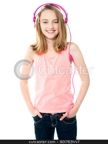 To use this stock image in your creative project, please select the size you need over to the right and click the "Add to Cart" button.
Your downloaded image will come with the Cutcaster watermark removed so don’t worry about the watermark you see on this page. Pretty girl enjoying music through headphones stock photo, Pretty trendy girl listening to music through headphones and posing in style by Ishay Botbol