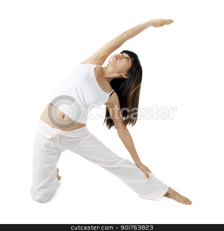 To use this stock image in your creative project, please select the size you need over to the right and click the "Add to Cart" button.
Your downloaded image will come with the Cutcaster watermark removed so don’t worry about the watermark you see on this page. Yoga stock photo, Woman in yoga, gate Pose, isolated on white. by szefei