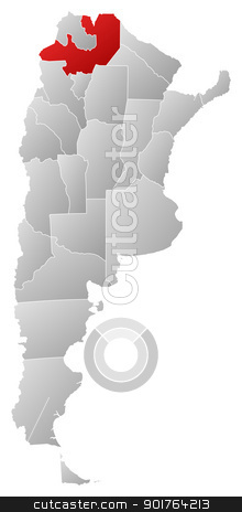 To use this stock image in your creative project, please select the size you need over to the right and click the "Add to Cart" button.
Your downloaded image will come with the Cutcaster watermark removed so don’t worry about the watermark you see on this page. Map of Argentina, Salta highlighted stock vector clipart, Political map of Argentina with the several provinces where Salta is highlighted. by Schwabenblitz