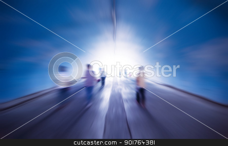 To use this stock image in your creative project, please select the size you need over to the right and click the "Add to Cart" button.
Your downloaded image will come with the Cutcaster watermark removed so don’t worry about the watermark you see on this page. Walk into the light stock photo, People walk into the light, purposely blurred. by szefei