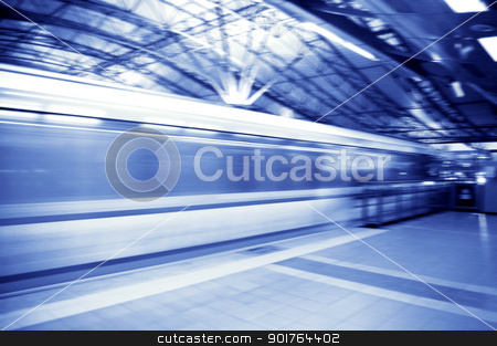 Speedy trains passing train station Speedy trains passing train station stock photo, Speedy trains passing train station by szefei