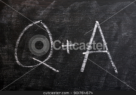 To use this stock image in your creative project, please select the size you need over to the right and click the "Add to Cart" button.
Your downloaded image will come with the Cutcaster watermark removed so don’t worry about the watermark you see on this page. Question and Answer symbols on a blackboard stock photo, Question and Answer - symbols drawn with chalk on a smudged blackboard by John Young