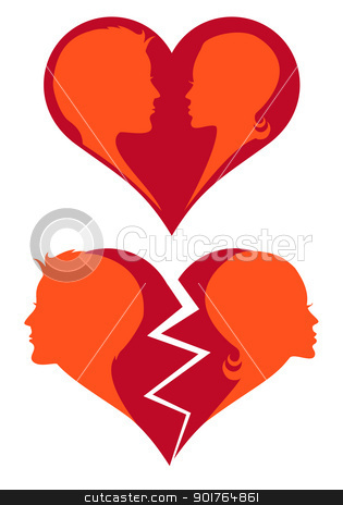 To use this stock image in your creative project, please select the size you need over to the right and click the "Add to Cart" button.
Your downloaded image will come with the Cutcaster watermark removed so don’t worry about the watermark you see on this page. love and broken heart, vector stock vector clipart, man and woman in love and broken heart, vector illustration by Beata Kraus