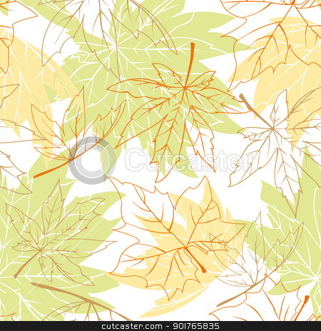 Colorful autumn leaves seamless pattern Colorful autumn leaves seamless pattern stock vector clipart, Colorful autumn leaves seamless pattern by meikis