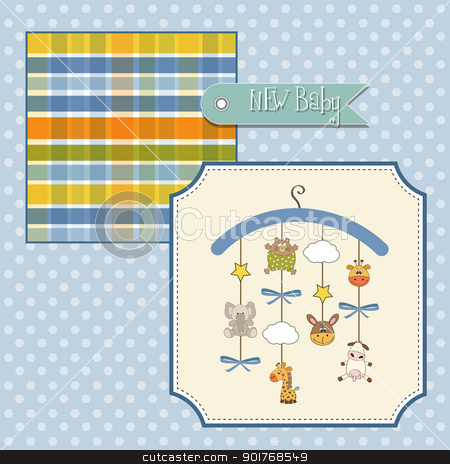 Welcome baby announcement card welcome baby announcement card stock vector clipart, welcome baby announcement card by balasoiu
