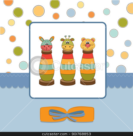 Shower card with toys shower card with toys stock vector clipart, shower card with toys by balasoiu