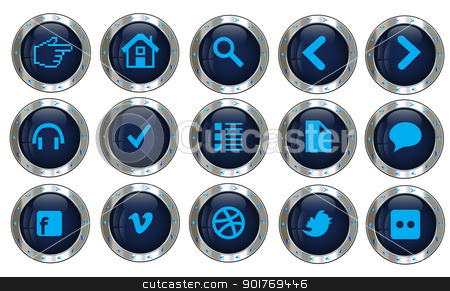 Silver web site icons Silver web site icons stock vector clipart, Items in the set are a good fit to be used in web apps considering there are icons of actions, charts, comments, devices, social networking and more. by Vladimir Repka