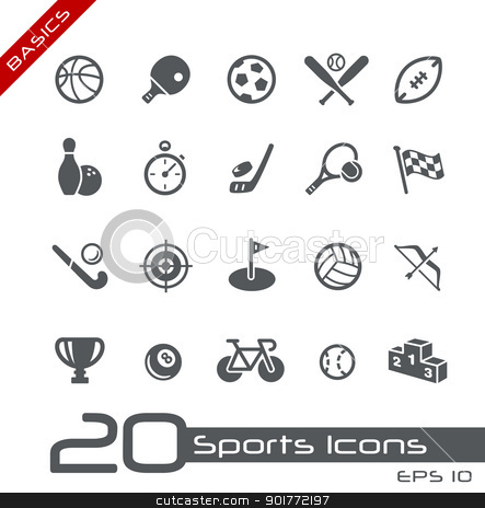 Sports Icons // Basics Sports Icons // Basics stock vector clipart, Vector icons set for your web or presentation projects. by Diego Alies