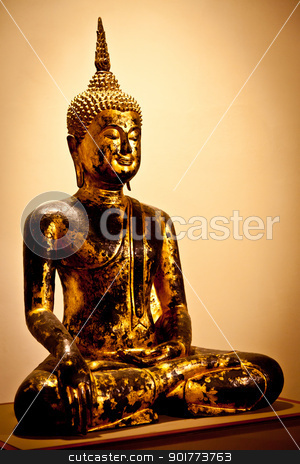 To use this stock image in your creative project, please select the size you need over to the right and click the "Add to Cart" button.
Your downloaded image will come with the Cutcaster watermark removed so don’t worry about the watermark you see on this page. Gold Buddha stock photo, Iconic image of a classical Buddha figure by Perseomedusa