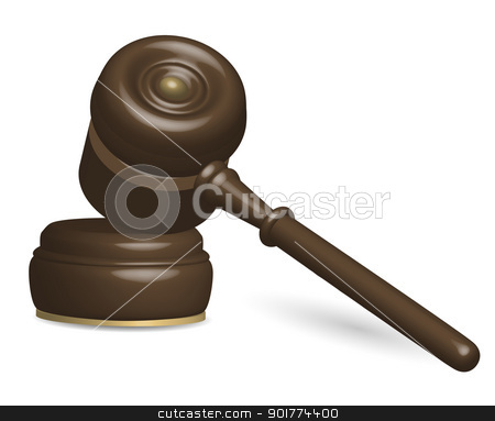 Judge Gavel Judge Gavel stock vector clipart, Illustration of Judge Gavel Isolated on White by JAMDesign