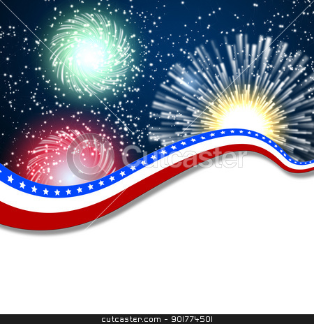 White blank background and fireworks White blank background and fireworks stock photo, Colour fireworks and the sky and white blank background by Sergey Nivens