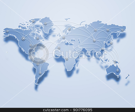 World map World map stock photo, Image of a light blue world map by Sergey Nivens