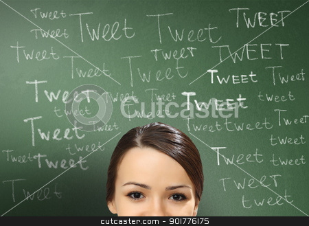 Moden social media Moden social media stock photo, Young person with social media words on the background by Sergey Nivens