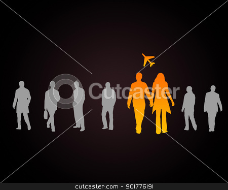 To use this stock image in your creative project, please select the size you need over to the right and click the "Add to Cart" button.
Your downloaded image will come with the Cutcaster watermark removed so don’t worry about the watermark you see on this page. Man and woman travelling stock photo, Man and woman travelling with plane on the background by Sergey Nivens