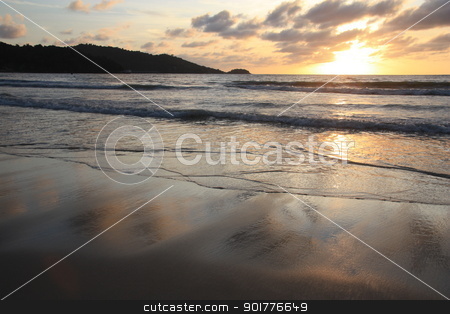 To use this stock image in your creative project, please select the size you need over to the right and click the "Add to Cart" button.
Your downloaded image will come with the Cutcaster watermark removed so don’t worry about the watermark you see on this page. Beautiful tropical sunset stock photo, Beautiful tropical sunset above the sea by Yulia Zhukova