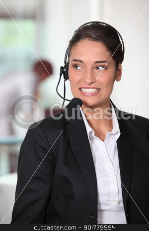 To use this stock image in your creative project, please select the size you need over to the right and click the "Add to Cart" button.
Your downloaded image will come with the Cutcaster watermark removed so don’t worry about the watermark you see on this page. Customer service woman smiling stock photo, Customer service woman smiling by photography33