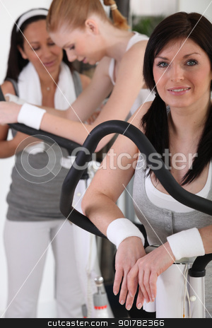 To use this stock image in your creative project, please select the size you need over to the right and click the "Add to Cart" button.
Your downloaded image will come with the Cutcaster watermark removed so don’t worry about the watermark you see on this page. Woman exercising at the gym stock photo, Woman exercising at the gym by photography33