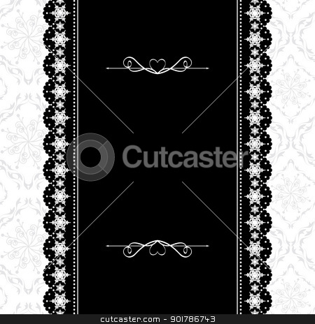 Card design vintage ornate frame on seamless background Card design vintage ornate frame on seamless background stock vector clipart, Card design vintage ornate frame on seamless pattern background by meikis