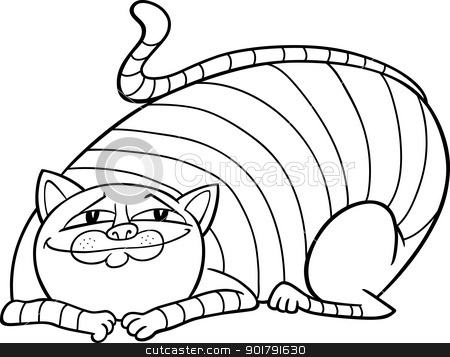 To use this stock image in your creative project, please select the size you need over to the right and click the "Add to Cart" button.
Your downloaded image will come with the Cutcaster watermark removed so don’t worry about the watermark you see on this page. tabby fat cat cartoon for coloring stock vector clipart, cartoon illustration of cute fat tabby cat for coloring book by Igor Zakowski