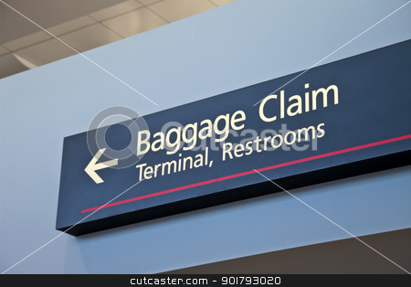 Baggage claim sign baggage claim sign stock photo, baggage claim, terminal, restrooms - airport sign with arrow by Marek Uliasz