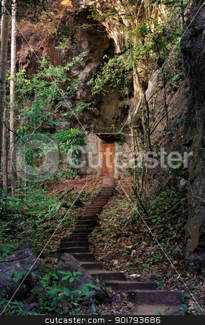 Door into the mountain door into the mountain stock photo, cabin door built into side of mountain by Phil Morley