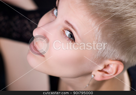 To use this stock image in your creative project, please select the size you need over to the right and click the "Add to Cart" button.
Your downloaded image will come with the Cutcaster watermark removed so don’t worry about the watermark you see on this page. Portrait of the young nice blonde stock photo, Portrait of the young nice blonde against a dark background by Vadim