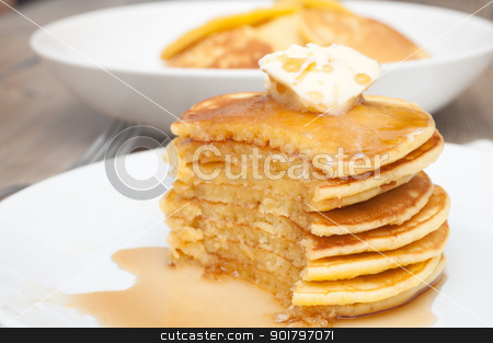 To use this stock image in your creative project, please select the size you need over to the right and click the "Add to Cart" button.
Your downloaded image will come with the Cutcaster watermark removed so don’t worry about the watermark you see on this page. Pancakes With Butter and Maple Syrup stock photo, Homemade Pancakes With Butter and Warm Maple Syrup by JAMDesign