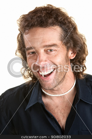 To use this stock image in your creative project, please select the size you need over to the right and click the "Add to Cart" button.
Your downloaded image will come with the Cutcaster watermark removed so don’t worry about the watermark you see on this page. Single Man Laughing stock photo, Handsome young Caucasian male over white laughing by Scott Griessel