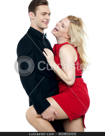 To use this stock image in your creative project, please select the size you need over to the right and click the "Add to Cart" button.
Your downloaded image will come with the Cutcaster watermark removed so don’t worry about the watermark you see on this page. Lets make some love stock photo, Lets make some love. Young caucasian couple having fun by Ishay Botbol