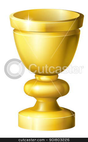 Golden cup grail or goblet Golden cup grail or goblet stock vector clipart, Illustration of a shiny golden cup grail or goblet by Christos Georghiou