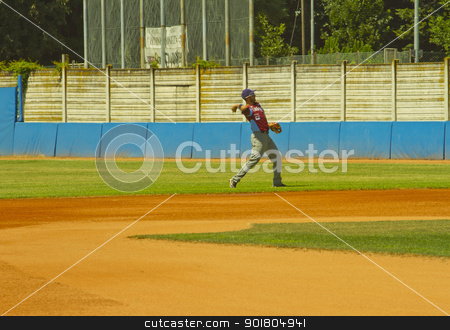 To use this stock image in your creative project, please select the size you need over to the right and click the "Add to Cart" button.
Your downloaded image will come with the Cutcaster watermark removed so don’t worry about the watermark you see on this page. Baseball game stock photo, NOVARA, ITALY - JULY 7: Baseball game Novara (blue)-Bologna (purple) 1-17, Italian Serie A. Bologna right fielder Claudio Liverziani throws the ball. July 7, 2012 by Fabio Alcini