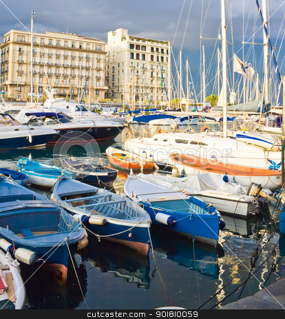 To use this stock image in your creative project, please select the size you need over to the right and click the "Add to Cart" button.
Your downloaded image will come with the Cutcaster watermark removed so don’t worry about the watermark you see on this page. Yachts in Naples stock photo, Small boats and yachts in the port of Naples, Italy by Alexey Popov