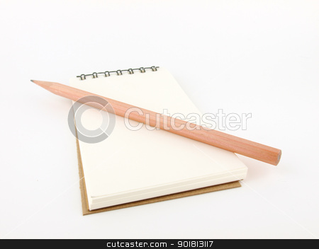 Pencil with notebook pencil with notebook stock photo, Isolated pencil with notebook on white by jakgree