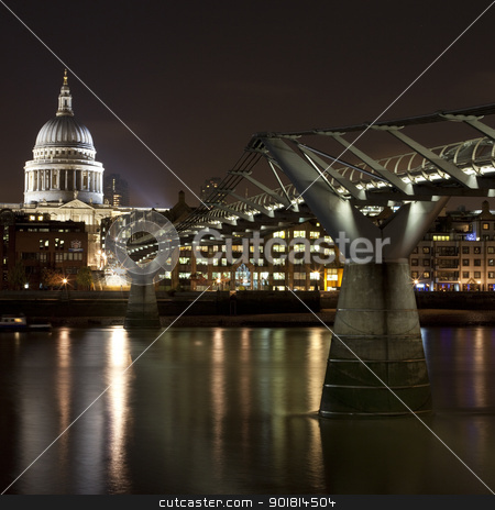 To use this stock image in your creative project, please select the size you need over to the right and click the "Add to Cart" button.
Your downloaded image will come with the Cutcaster watermark removed so don’t worry about the watermark you see on this page. St. Paul's and the Millennium Bridge stock photo, St. Paul's Cathedral and the Millennium Bridge in London. by Chris Dorney