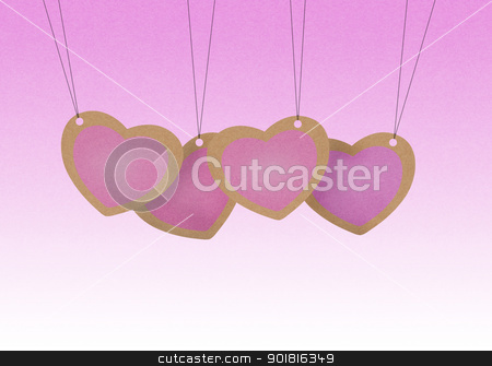 Recycle paper Valentine hanging labels. Recycle paper Valentine hanging labels. stock photo, Recycle paper Valentine hanging labels. by jakgree