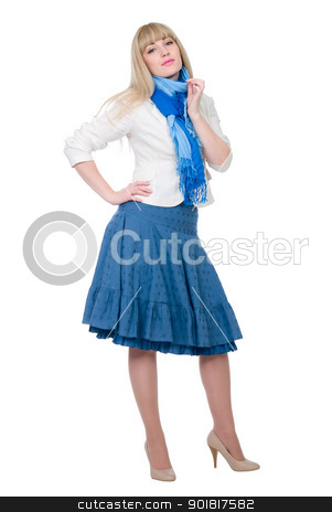 To use this stock image in your creative project, please select the size you need over to the right and click the "Add to Cart" button.
Your downloaded image will come with the Cutcaster watermark removed so don’t worry about the watermark you see on this page. Emotional blonde with a scarf on a neck stock photo, Emotional blonde with a scarf on a neck.Isolated on white background by Vadim