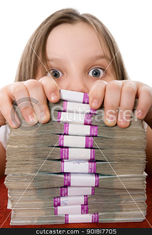 To use this stock image in your creative project, please select the size you need over to the right and click the "Add to Cart" button.
Your downloaded image will come with the Cutcaster watermark removed so don’t worry about the watermark you see on this page. Beautiful girl and pile of money stock photo, The beautiful girl with the surprised eyes and a pile of money by Vadim
