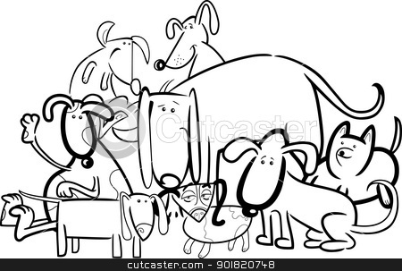 To use this stock image in your creative project, please select the size you need over to the right and click the "Add to Cart" button.
Your downloaded image will come with the Cutcaster watermark removed so don’t worry about the watermark you see on this page. Cartoon Group of Dogs for Coloring stock vector clipart, Cartoon Illustration of Funny Dogs or Puppies Group for Coloring Book by Igor Zakowski