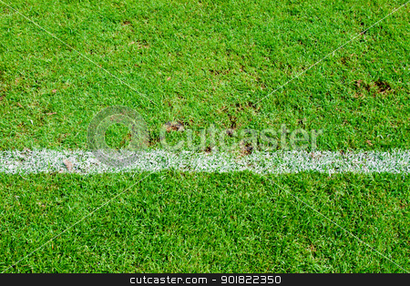 To use this stock image in your creative project, please select the size you need over to the right and click the "Add to Cart" button.
Your downloaded image will come with the Cutcaster watermark removed so don’t worry about the watermark you see on this page. White stripe on the green soccer field from top view stock photo, White stripe on the green soccer field from top view by jakgree