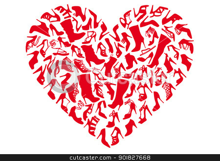 To use this stock image in your creative project, please select the size you need over to the right and click the "Add to Cart" button.
Your downloaded image will come with the Cutcaster watermark removed so don’t worry about the watermark you see on this page. red heart shoes, vector stock vector clipart, red heart made of shoe silhouettes, vector background by Beata Kraus