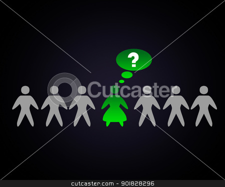 To use this stock image in your creative project, please select the size you need over to the right and click the "Add to Cart" button.
Your downloaded image will come with the Cutcaster watermark removed so don’t worry about the watermark you see on this page. Woman among man stock photo, Female figure among man on the background by Sergey Nivens