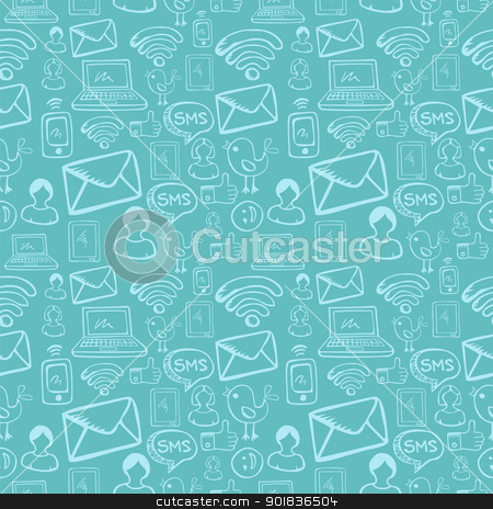 To use this stock image in your creative project, please select the size you need over to the right and click the "Add to Cart" button.
Your downloaded image will come with the Cutcaster watermark removed so don’t worry about the watermark you see on this page. Social media cartoon icons pattern stock vector clipart, Social media cartoon icons seamless pattern over sky blue background. Vector file layered for easy manipulation and custom coloring. by Cienpies Design