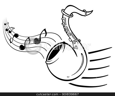 Sax music Sax music stock vector clipart, Design with music notes and sax on illustration by oxygen64