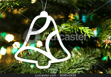 To use this stock image in your creative project, please select the size you need over to the right and click the "Add to Cart" button.
Your downloaded image will come with the Cutcaster watermark removed so don’t worry about the watermark you see on this page. Bell shape Christmas ornament in Christmas tree stock photo, Bell shape Christmas ornament in fresh green Christmas tree by Ulrich Schade