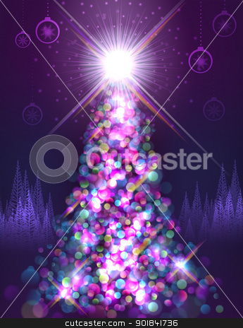 To use this stock image in your creative project, please select the size you need over to the right and click the "Add to Cart" button.
Your downloaded image will come with the Cutcaster watermark removed so don’t worry about the watermark you see on this page. Brightly lit tree stock vector clipart, Brightly lit up christmas tree at night by Liviu Peicu