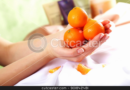 Female hands and manicure related objects Female hands and manicure related objects stock photo, Female hands and manicure related objects in spa salon by Sergey Nivens